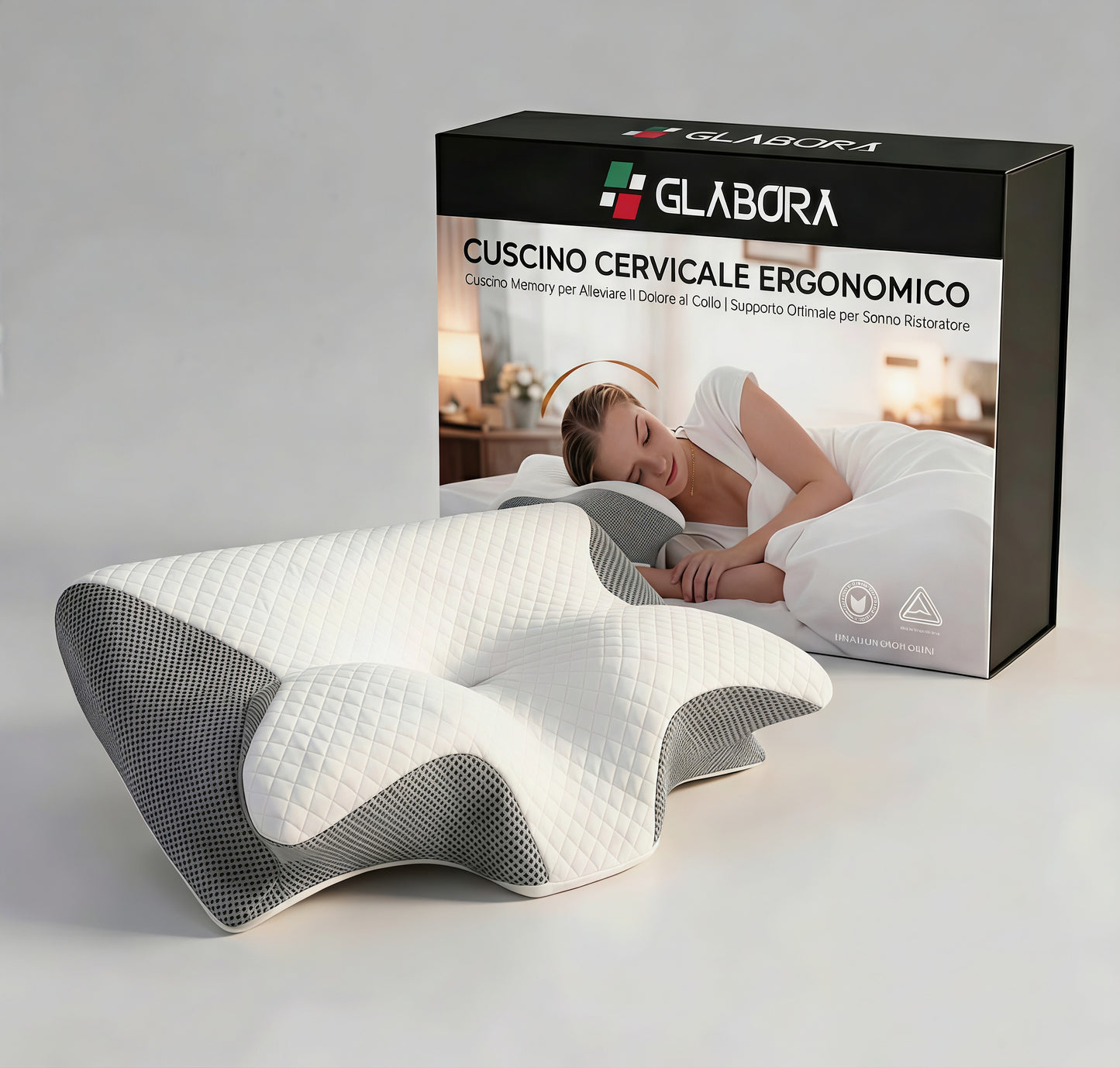 Cuscino Cervicale Ergonomico | Cuscino Memory per Alleviare il Dolore al Collo | Supporto Ottimale per Sonno Ristoratore