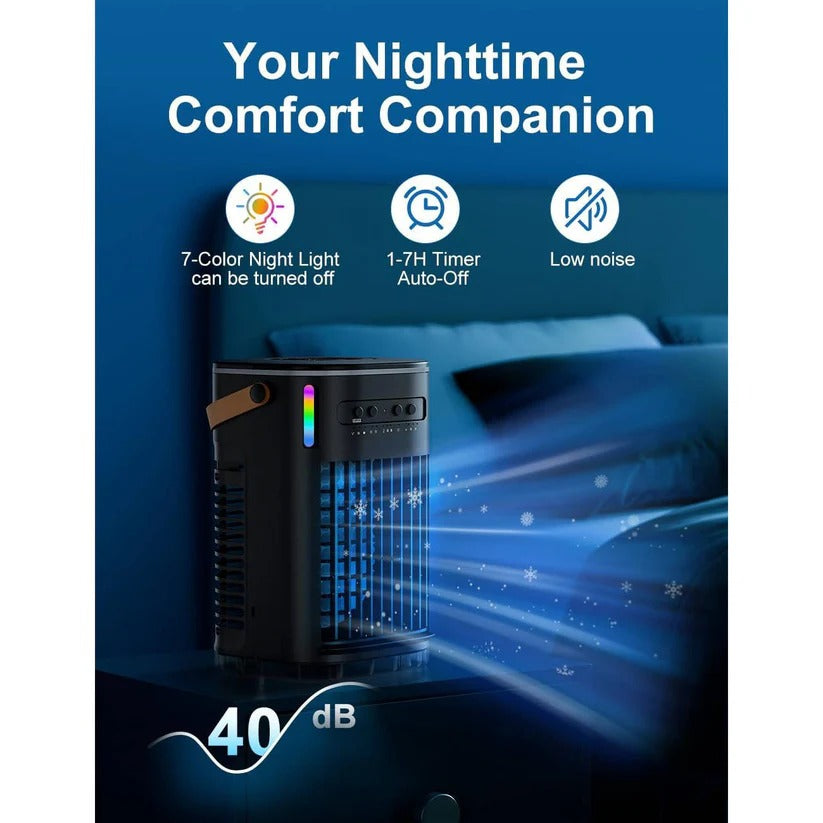Portable Air Cooler with 1.2 L Tank and Remote Control | Adjustable Mist for Optimal Comfort and Absolute Silence