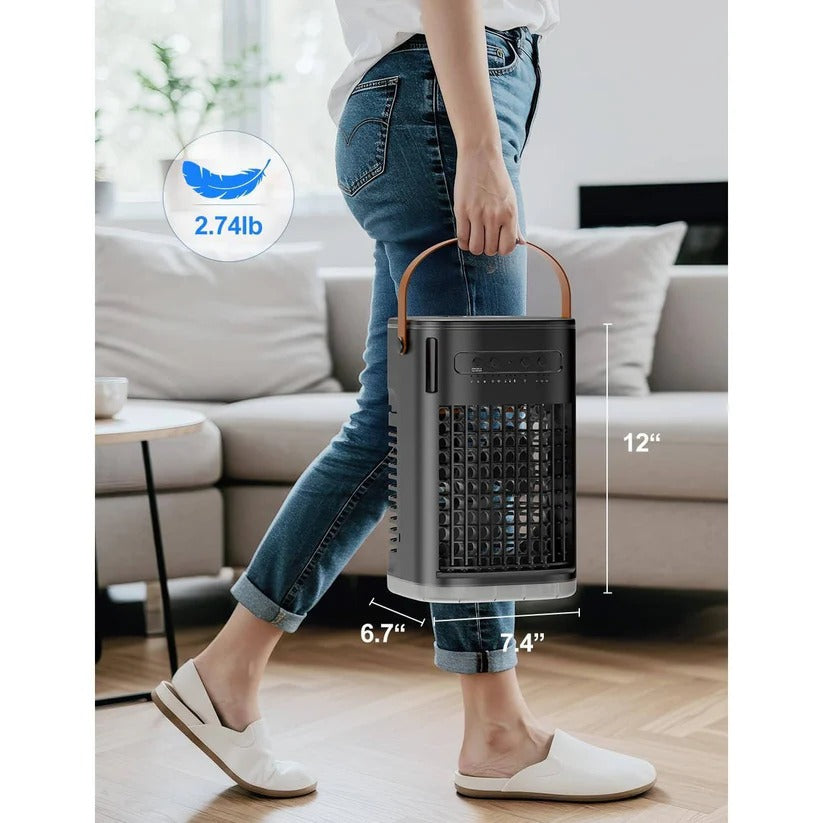 Portable Air Cooler with 1.2 L Tank and Remote Control | Adjustable Mist for Optimal Comfort and Absolute Silence