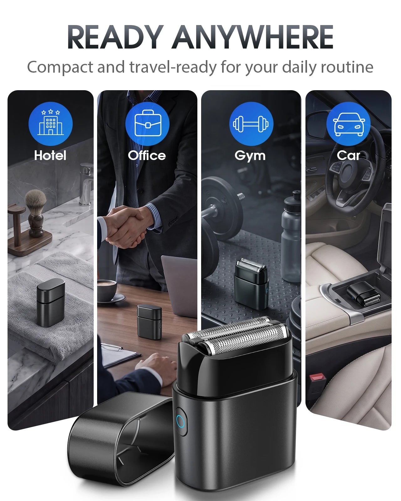 Rasoio Elettrico Barba | Rasoio a Lamina Impermeabile IPX7 per Rasatura Precisa e Comfort 6