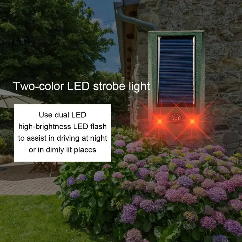 Solar Pigeon Repellent | Waterproof Ultrasonic Device with Flashing LED | Effective Protection for Gardens and Outdoor Spaces