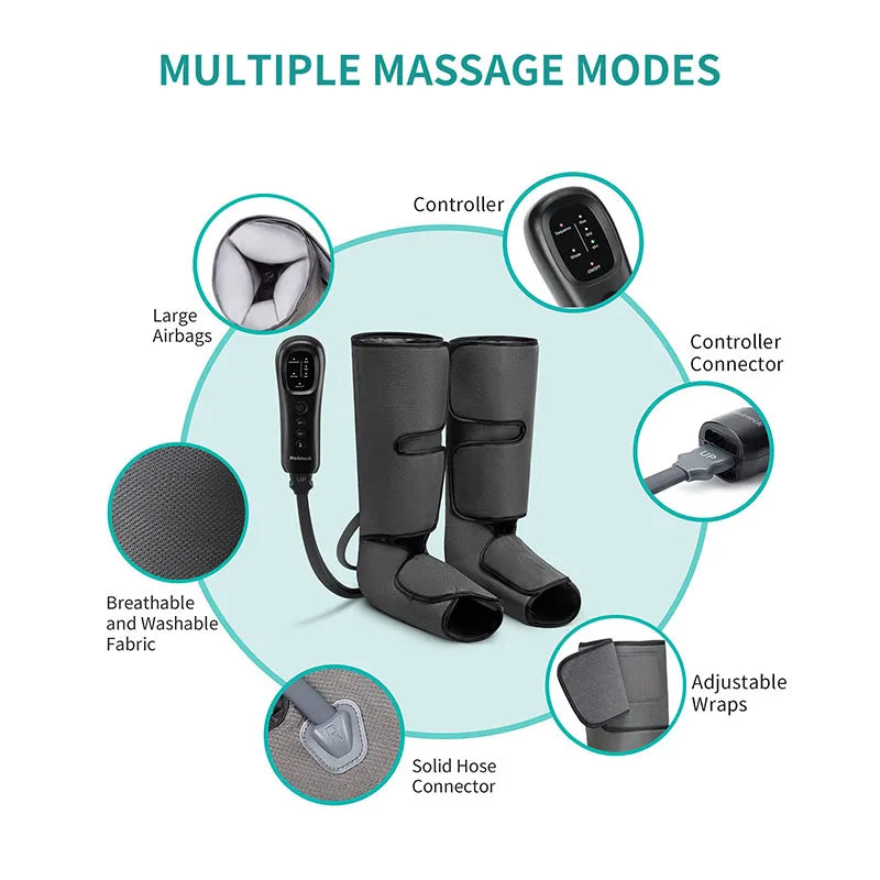 Rilassamento Totale | Massaggiatore per Gambe con Compressione d'Aria e Intensità Regolabile | Drenaggio Linfatico per Comfort e Circolazione 2