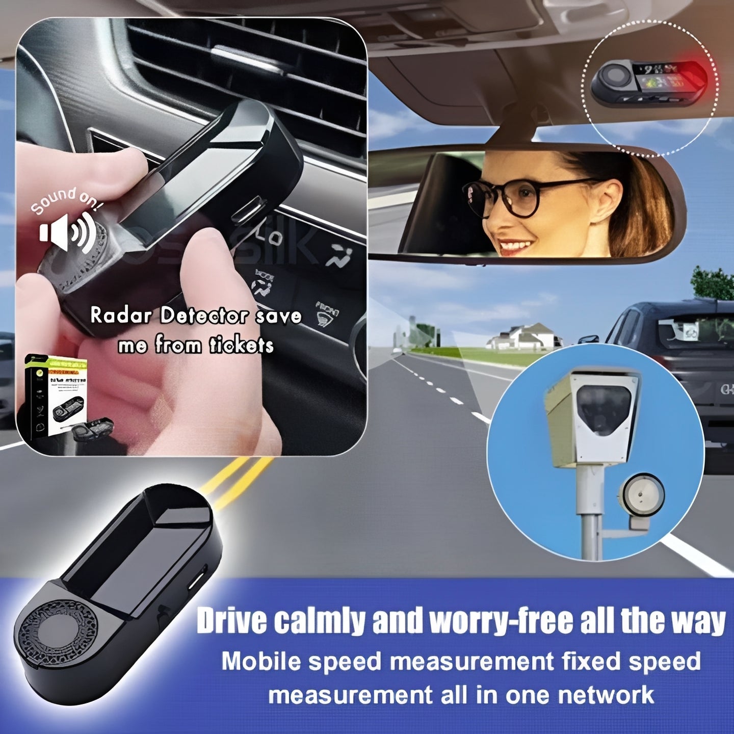 Solar Radar Detector for Vehicles with LED Alert - Safety and Comfort on the Road