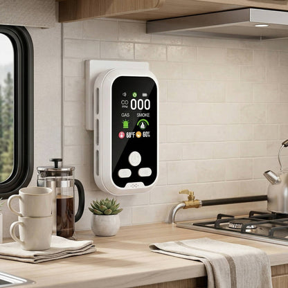 Carbon Monoxide and Gas Detector with Triple Alarm | Environmental Monitoring for Home and Travel Safety