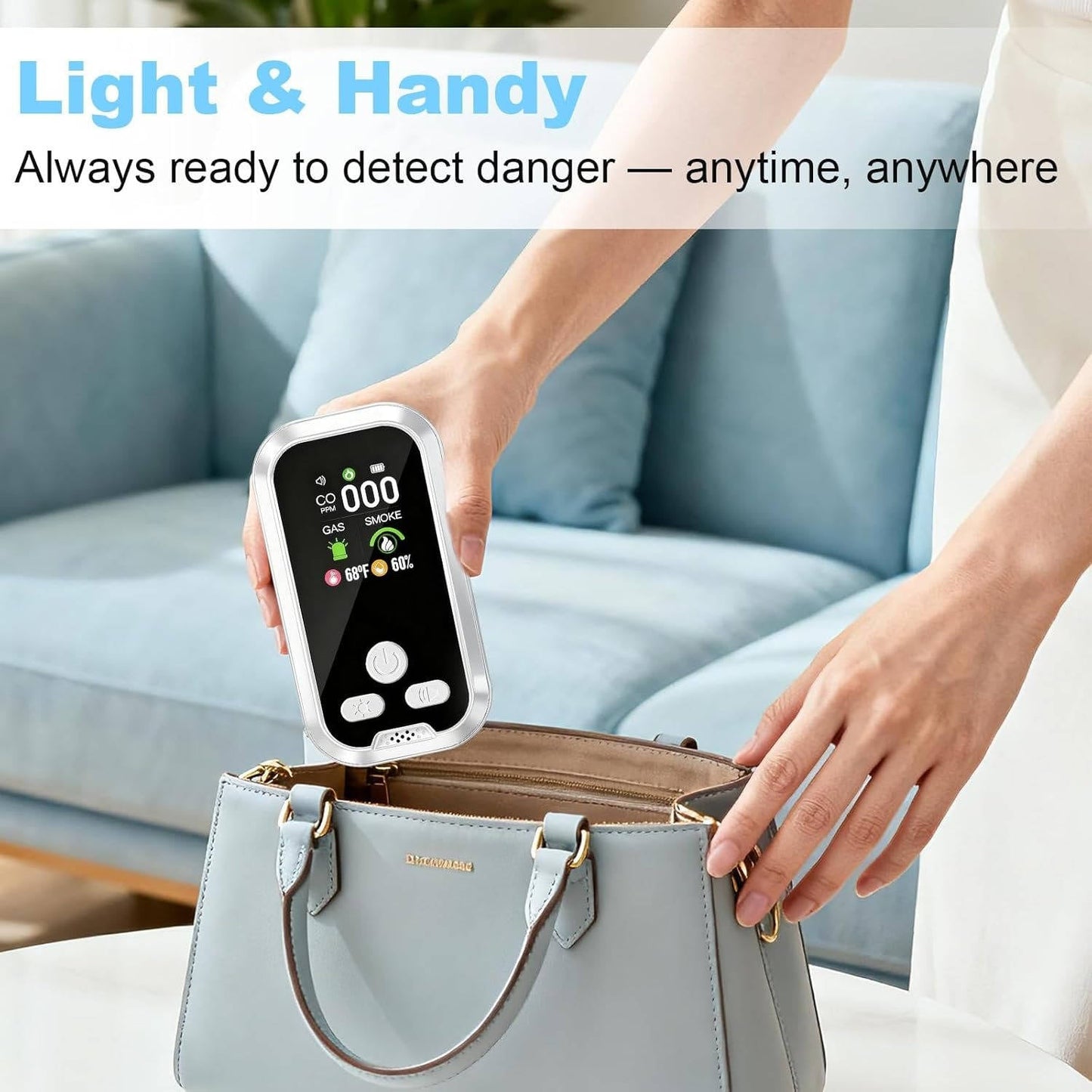 Carbon Monoxide and Gas Detector with Triple Alarm | Environmental Monitoring for Home and Travel Safety