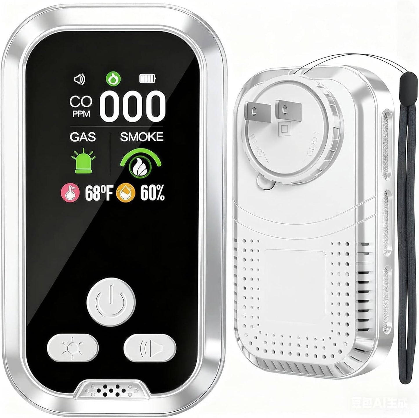 Carbon Monoxide and Gas Detector with Triple Alarm | Environmental Monitoring for Home and Travel Safety