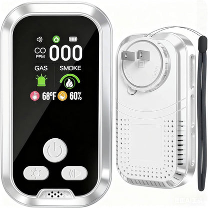 Carbon Monoxide and Gas Detector with Triple Alarm | Environmental Monitoring for Home and Travel Safety