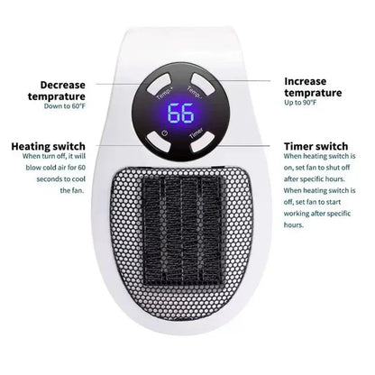 Riscaldatore Elettrico Portatile | Riscaldamento Veloce e Silenzioso con Design Compatto per Ambienti Confortevoli 5