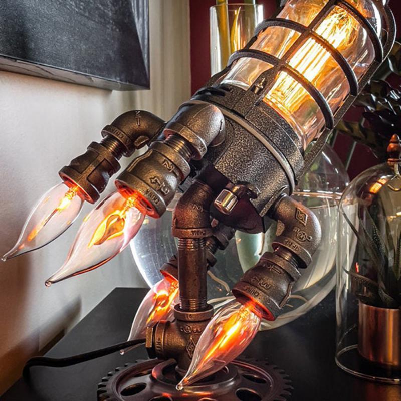RocketLamp | Unique Retro Industrial LED Table Light for Home Decor 1