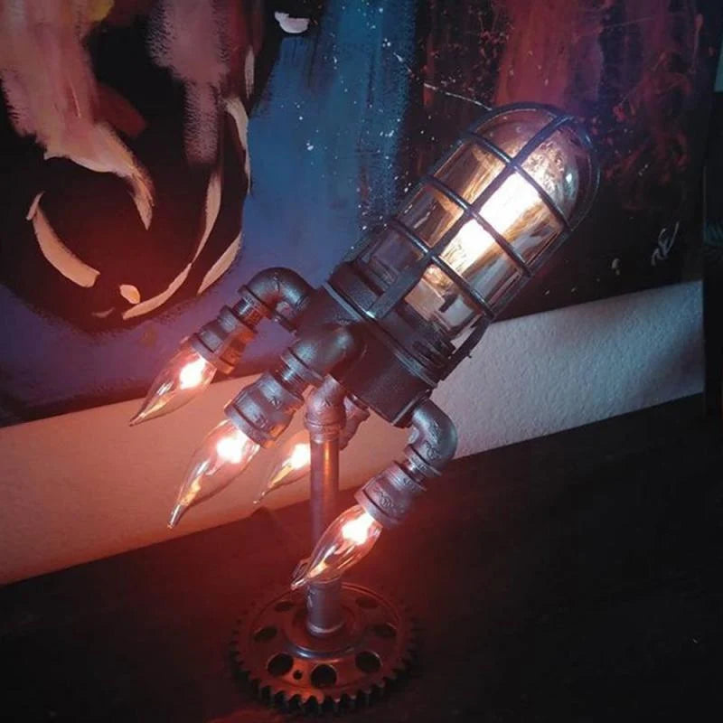 RocketLamp | Unique Retro Industrial LED Table Light for Home Decor 2