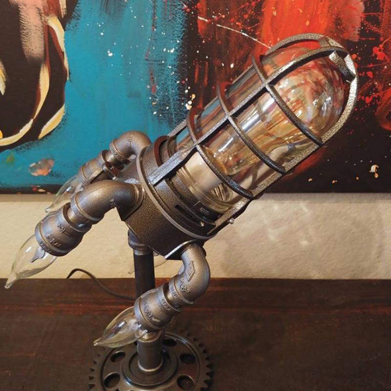 RocketLamp | Unique Retro Industrial LED Table Light for Home Decor 4