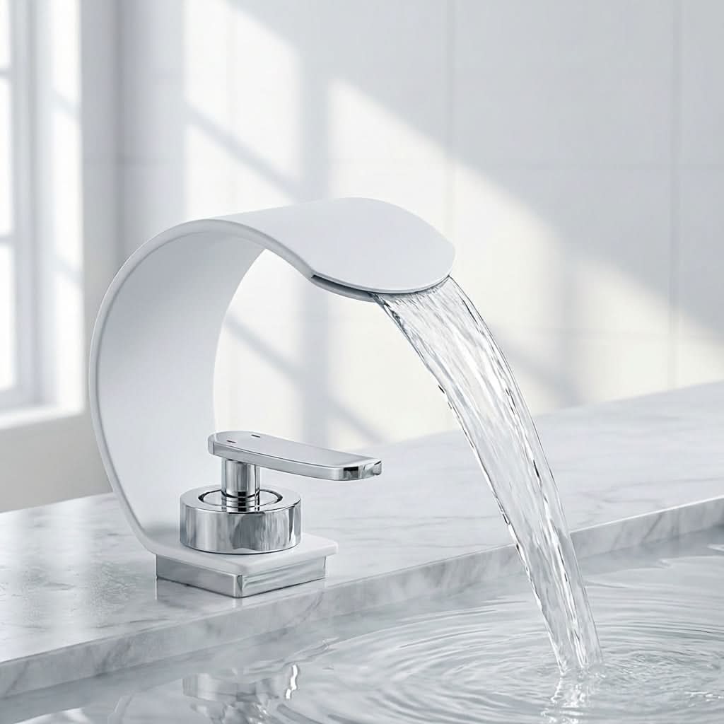 Rubinetto Lavabo A Cascata con Finitura A Specchio - Design Elegante per Bagni Moderni 0