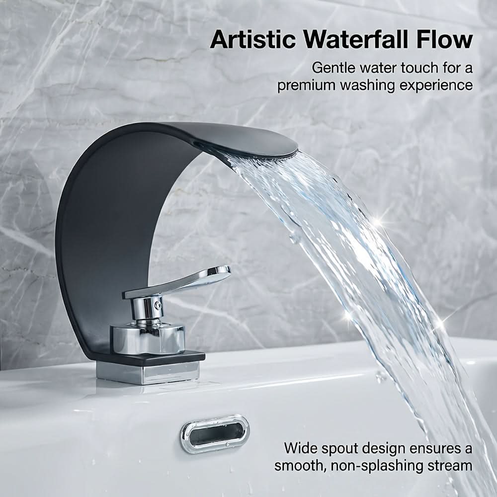 Rubinetto Lavabo A Cascata con Finitura A Specchio - Design Elegante per Bagni Moderni 3