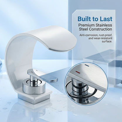 Rubinetto Lavabo A Cascata con Finitura A Specchio - Design Elegante per Bagni Moderni 4