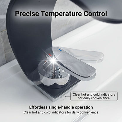 Rubinetto Lavabo A Cascata con Finitura A Specchio - Design Elegante per Bagni Moderni 5
