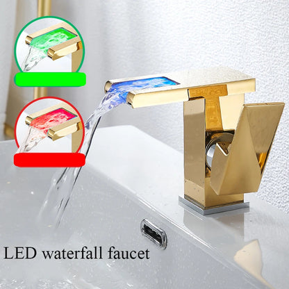 Rubinetto Lavabo Nero con LED e Maniglia Singola | Design Elegante per Controllo Temperatura 10
