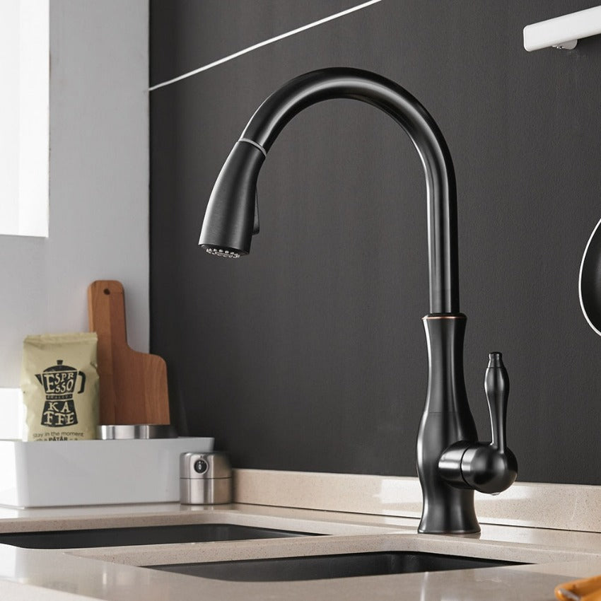 Pull-Out Kitchen Faucet with Spray Head for Greater Flexibility | Modern Stainless Steel Design for Any Kitchen