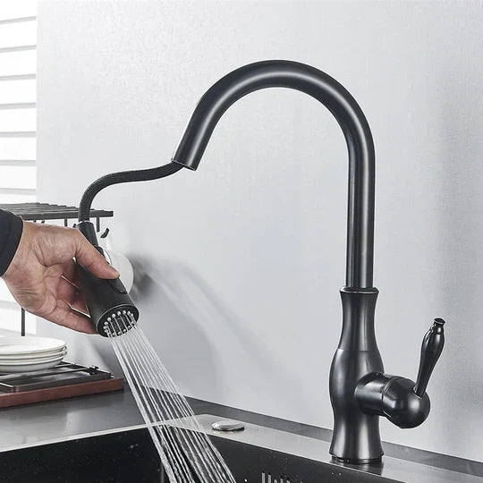 Pull-Out Kitchen Faucet with Spray Head for Greater Flexibility | Modern Stainless Steel Design for Any Kitchen