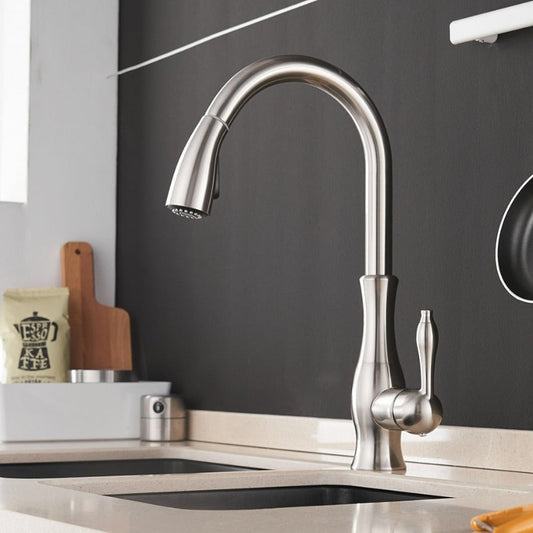 Robinet de cuisine extractible avec douchette pour plus de flexibilité | Design moderne en acier inoxydable pour toutes les cuisines