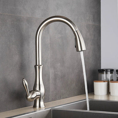 Pull-Out Kitchen Faucet with Spray Head for Greater Flexibility | Modern Stainless Steel Design for Any Kitchen
