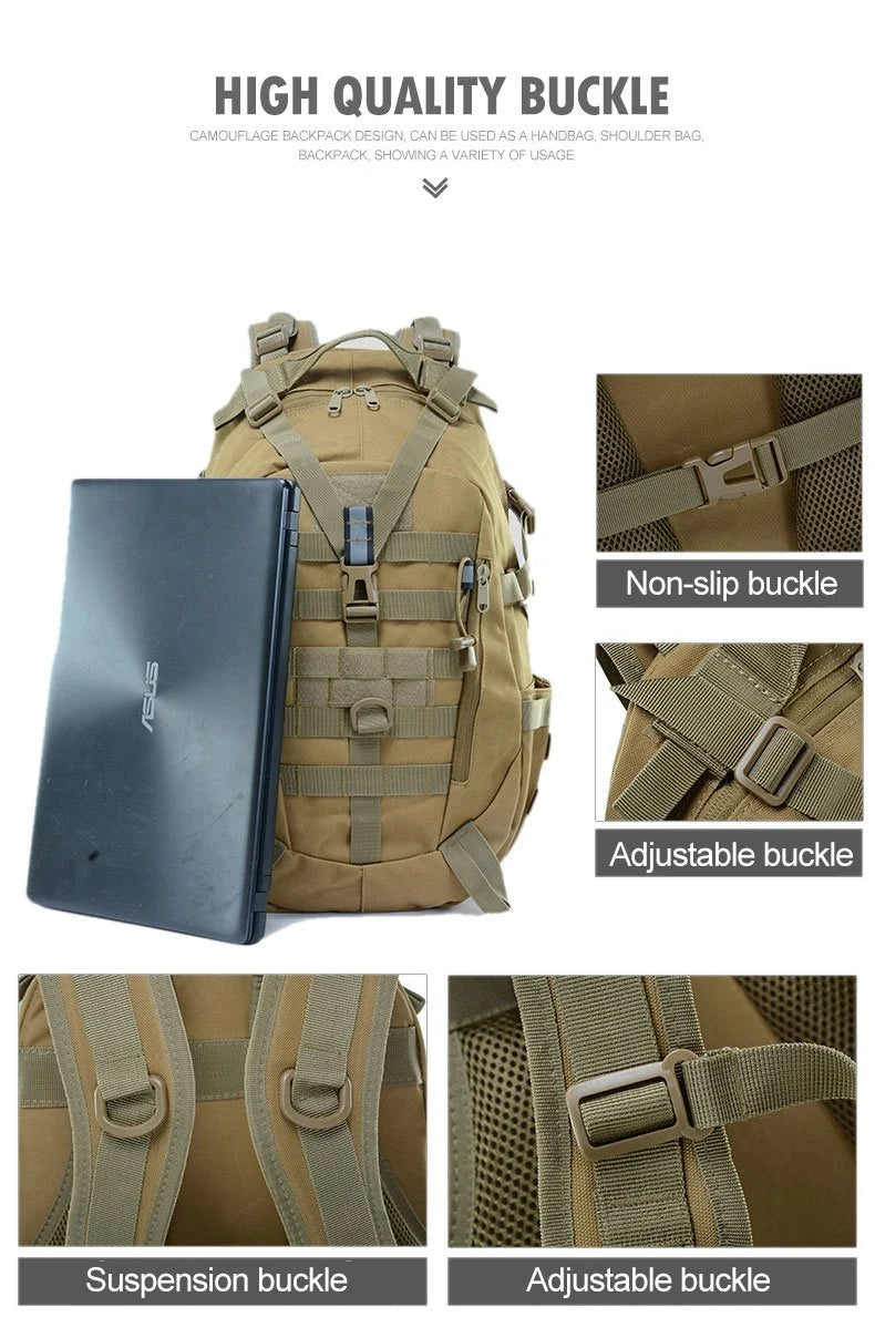 Rugged Adventure | Zaino Tattico con Impermeabilità e Ampia Capacità | Ideale per Escursioni e Campeggio 7