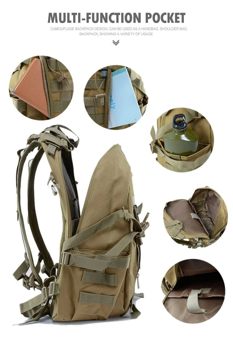 Rugged Adventure | Zaino Tattico con Impermeabilità e Ampia Capacità | Ideale per Escursioni e Campeggio 8