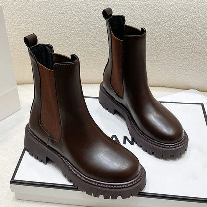 Zaira | Stivaletti Chelsea Donna con Suola Spessa - Stile Quotidiano per Autunno e Inverno