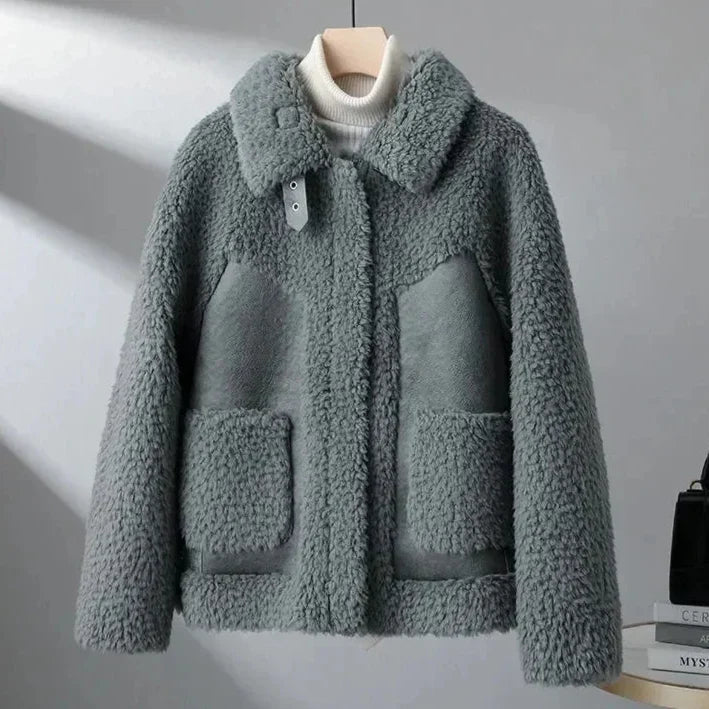 Dora | Giacca in Pile Sherpa Donna Oversize con Tasche Grandi - Comfort Avvolgente