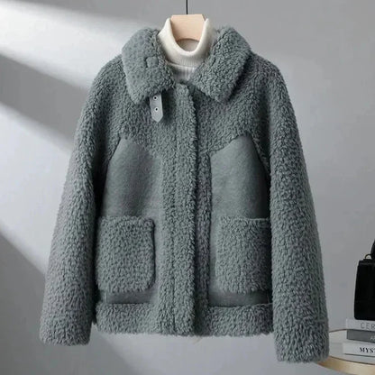 Dora | Giacca in Pile Sherpa Donna Oversize con Tasche Grandi - Comfort Avvolgente