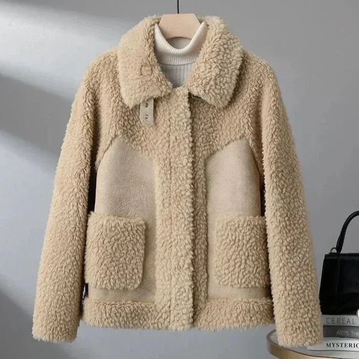 Dora | Giacca in Pile Sherpa Donna Oversize con Tasche Grandi - Comfort Avvolgente