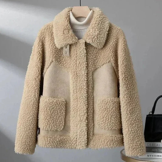 Dora | Giacca in Pile Sherpa Donna Oversize con Tasche Grandi - Comfort Avvolgente