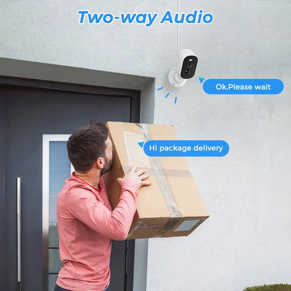 Telecamera WiFi 1080P | Sicurezza Esterna con Ricarica Solare e Audio Bidirezionale | Monitoraggio Continuo per Protezione