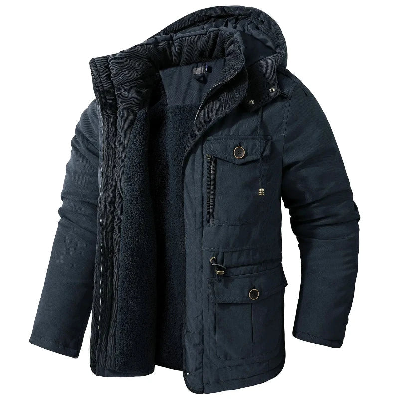 Tommaso | Giacca Invernale Uomo con Cappuccio e Interno Teddy - Calore Pratico