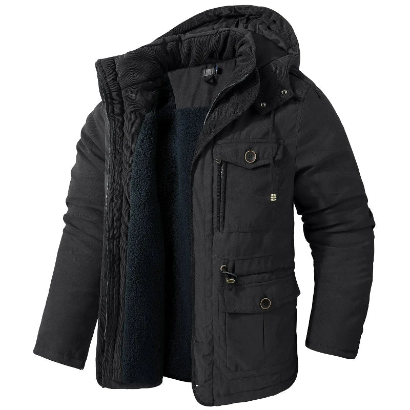 Tommaso | Giacca Invernale Uomo con Cappuccio e Interno Teddy - Calore Pratico