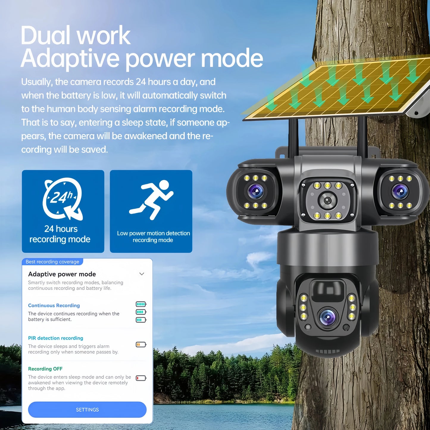 Telecamera di Sicurezza Esterno | 15MP con Zoom 10X e Tracciamento Automatico | Rilevamento Umano per Sorveglianza Efficace