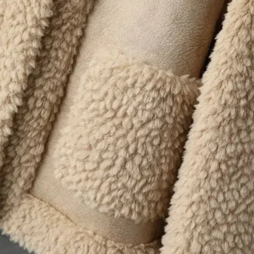 Dora | Giacca in Pile Sherpa Donna Oversize con Tasche Grandi - Comfort Avvolgente