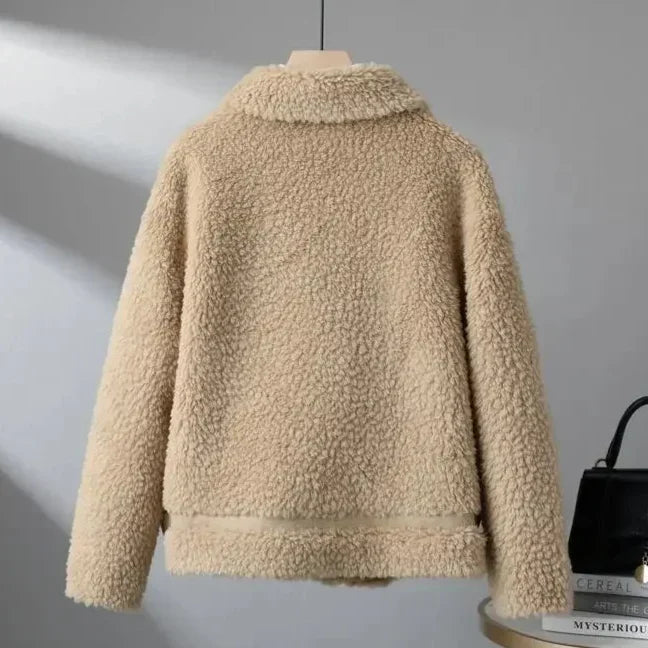 Dora | Giacca in Pile Sherpa Donna Oversize con Tasche Grandi - Comfort Avvolgente