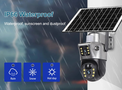 Telecamera di Sicurezza 4K Wireless con Zoom 10x e Rilevamento Intelligente | Videosorveglianza Esterna per Controllo Completo