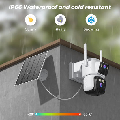 Telecamera di Sicurezza WiFi Solare 8 MP con Visione Notturna e Rilevamento Movimento