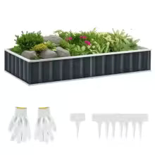 Raised Garden Bed with Ergonomic Design and Ample Space for Growing Flowers and Vegetables