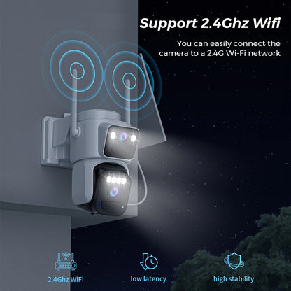 Telecamera di Sicurezza WiFi Solare 8 MP con Visione Notturna e Rilevamento Movimento