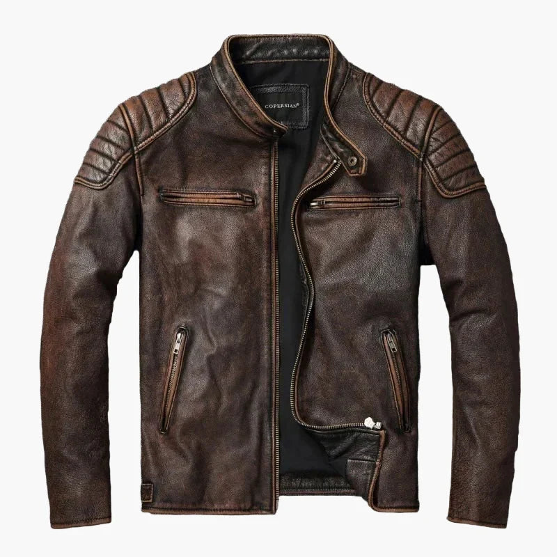 Raimondo | Men's Slim-Fit Faux Leather Biker Jacket - Urban Character