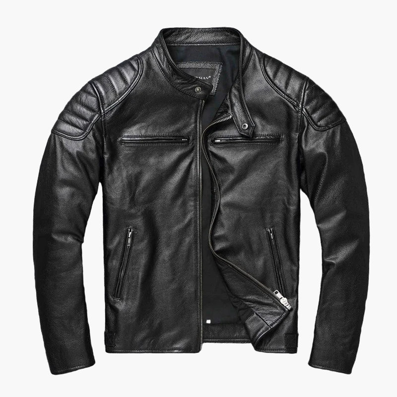 Raimondo | Men's Slim-Fit Faux Leather Biker Jacket - Urban Character