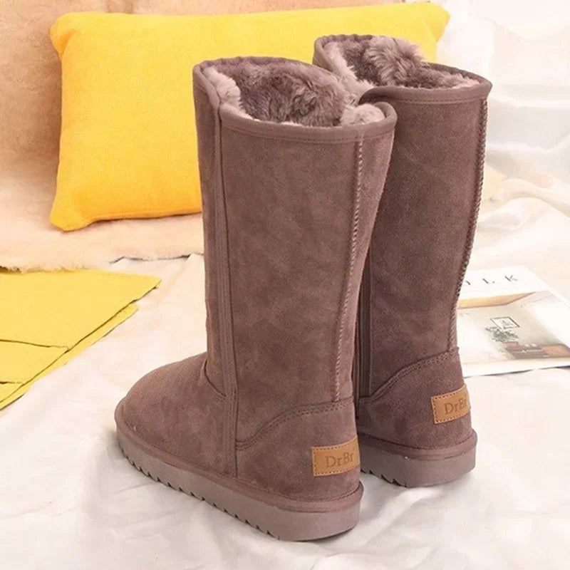 Corinna | Women's Waterproof Leather Knee-High Boots with Soft Lining - Reliable Winter Wear