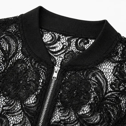 Samantha | Elegante Giacca Bomber Donna in Pizzo Floreale Leggero 7