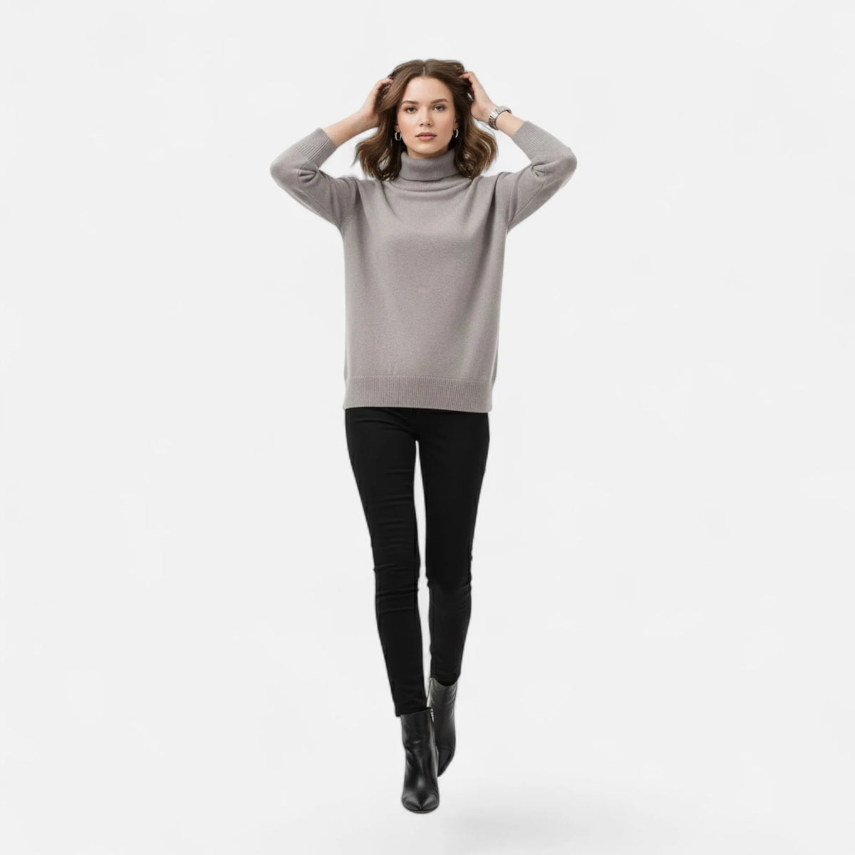 Samantha | Elegante Maglione Oversize in Misto Lana con Collo Alto per Donna 2