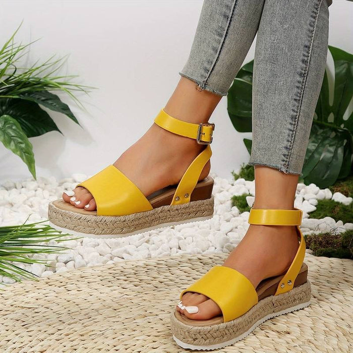 Comfortable Boho Women's Sandals with Platform and Ergonomic Ankle Strap for Comfort and Style