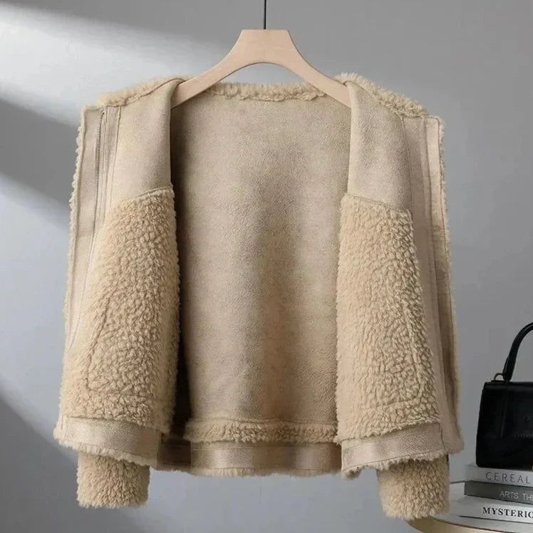 Dora | Giacca in Pile Sherpa Donna Oversize con Tasche Grandi - Comfort Avvolgente