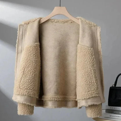 Dora | Giacca in Pile Sherpa Donna Oversize con Tasche Grandi - Comfort Avvolgente