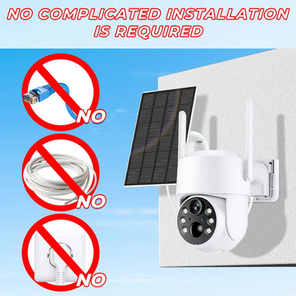 Telecamera WiFi PTZ | Telecamera IP Solare Wireless da 4MP con Batteria Ricaricabile | Videosorveglianza Efficiente per Sicurezza Esterni